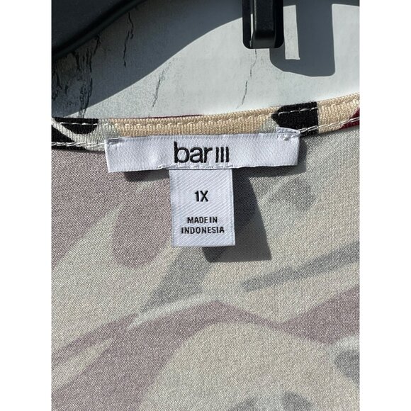 Bar III Womens Sleeveless Floral Print Top 1X Multicolor self lined front body - Picture 5 of 8